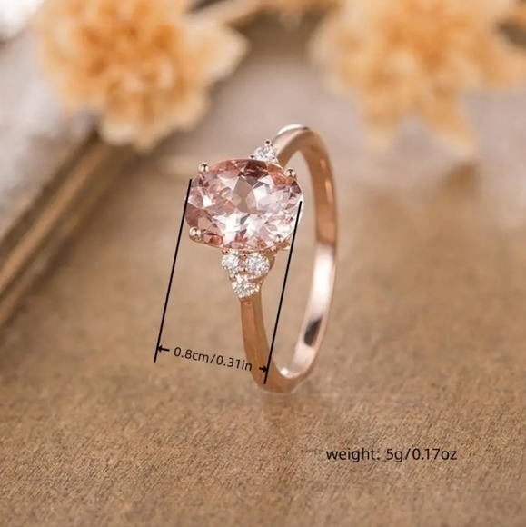 NWOT 14k Rose Gold Plated Zircon Promise Ring - Picture 3 of 5